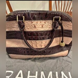 Brahmin Hudson Leasther Satchel IBeige W/ Dust Bag Preloeved Excellent Conditon